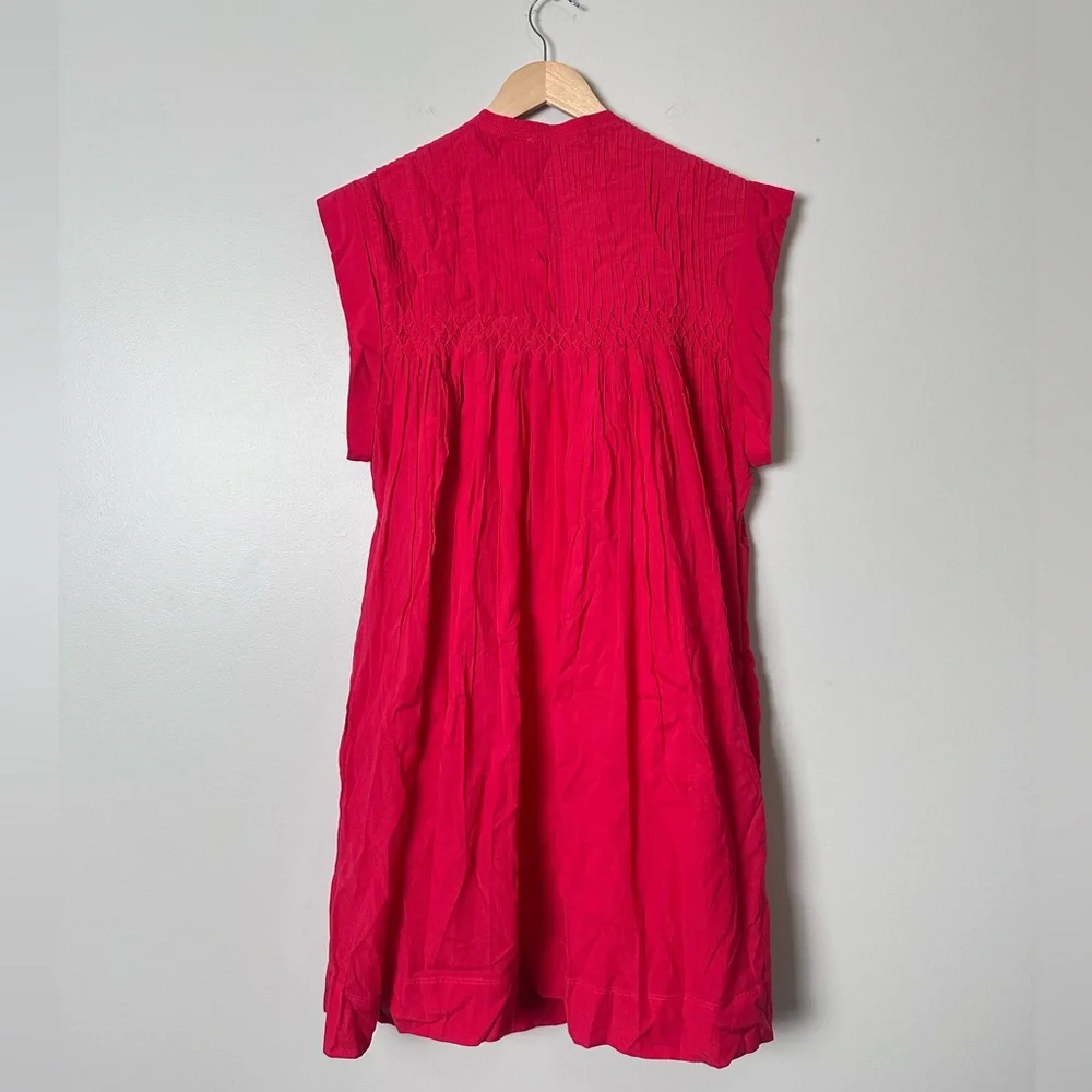 MADEWELL Embroidered Pleated Mini Dress Watermelon - Picture 7 of 10